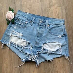 Levi’s 501 Distressed Denim Shorts